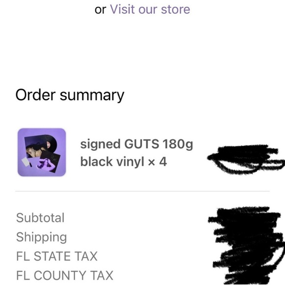 SEALED Olivia Rodrigo Guts Vinyl Signed insert black - Picture 4 of 4